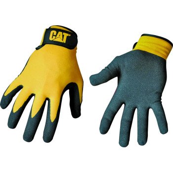 Cat CAT017416L Protective Gloves, L, Open Cuff, Nylon, Black/Yellow