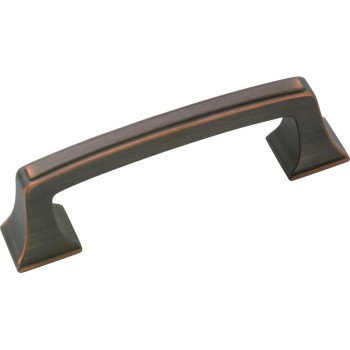 Amerock BP53030ORB Cabinet Pull, 3-3/4 in L Handle, 1-1/8 in H Handle, 1-1/16 in Projection, Zinc, Oil-Rubbed Bronze