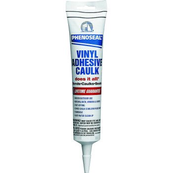 DAP PHENOSEAL 01101 Vinyl Adhesive Caulk, Translucent, 48 hr Curing, 40 to 100 deg F, 5.5 oz Squeeze Tube