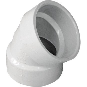 B & K 05886H Pipe Elbow, 2 in, Hub, 45 deg Angle, PVC, SCH 40 Schedule