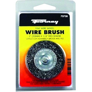 Forney 72728 Wire Wheel Brush, 2 in Dia, 0.008 in Dia Bristle