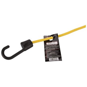 ProSource FH64084 Stretch Cord, 8 mm Dia, 40 in L, Polypropylene, Yellow, Hook End