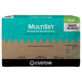 Custom MSMW50 Thinset Mortar, White, Powder, 50 lb, Bag