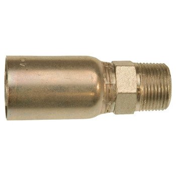 Gates MegaCrimp G25100-0402 Hose Coupling, 1/8-27, Crimp x NPTF, Straight Angle, Steel, Zinc