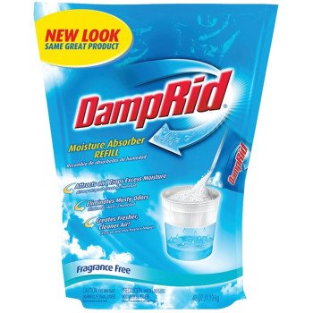 DampRid FG30K Moisture Absorber Refill, 42 oz Pouch, Solid, Odorless