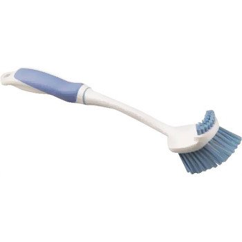 Simple Spaces YB33273L Dishwash Brush, 1-1/8 in L Trim, 2-1/4 in W Brush, PP/PVC Bristle, 12 in L, PP/TPE Handle