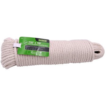 Baron 13680 Cord, 7/32 in Dia, 100 ft L, #7, 11 lb Working Load, Cotton/Poly, Natural