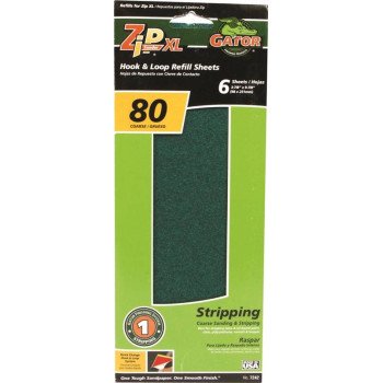 Gator 7242 Refill Sanding Sheet, 80 Grit, Medium, Aluminum Oxide Abrasive