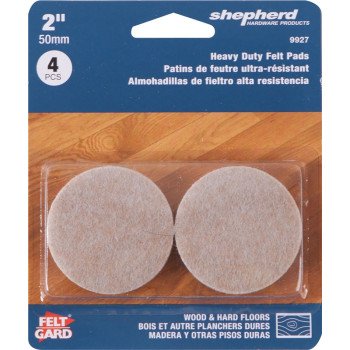 Shepherd Hardware 9927 Furniture Pad, Felt Cloth, Beige, 2 in L, 2 in W, Square