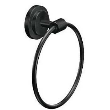 Moen Iso DN0786BL Towel Ring, 6-15/16 in Dia Ring, Aluminum/Zinc, Matte, Wall Mounting