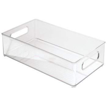 iDESIGN 70530 Storage Bin, 14-1/2 in L, 8 in W, 4 in H, Plastic, Clear