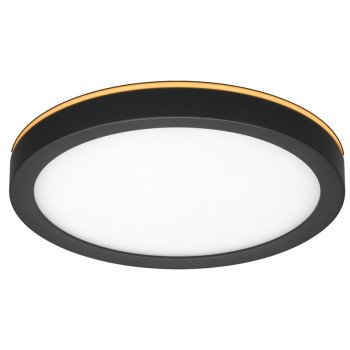 ETI LowPro Series 56568115 Ceiling Light with Nightlight, 120 V, 12 W, Integrated LED Lamp, 800 Lumens, Black Fixture