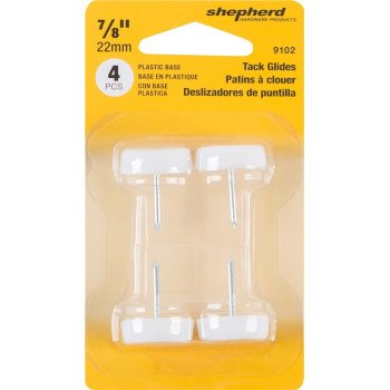 Shepherd Hardware 9102 Tack Furniture Glide, 75 lb, Plastic, White