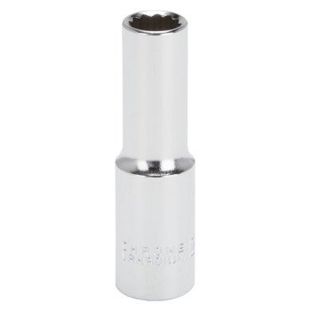 Vulcan MT6528973 Drive Socket, 12 mm Socket, 1/2 in Drive, 12-Point, Chrome Vanadium Steel, Chrome