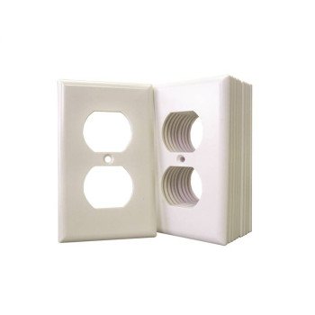 Eaton Wiring Devices 2132W-JP Receptacle Wallplate, Duplex, Standard-Size, 4-1/2 in L, 2-3/4 in W, 1-Gang, White