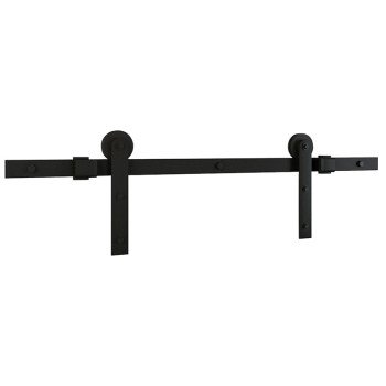 National Hardware N700-001 Builder Barn Door Kit, 72 in L Track, Steel, Matte Black, Wall Mounting