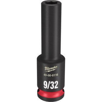 Milwaukee SHOCKWAVE Impact Duty Series 49-66-6116 Deep Impact Socket, 9/32 in Socket, 3/8 in Drive, Square Drive