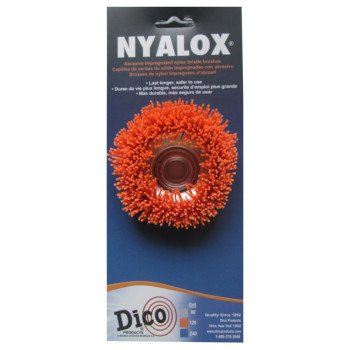 Dico Nyalox 7200006 Cup Brush, 3 in Dia, 5/8-11 Arbor/Shank, Female Threaded Bristle, Nylon Bristle