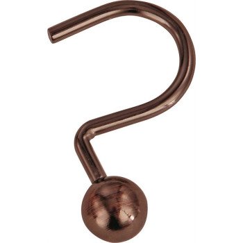 Simple Spaces SD-CBH-VB Ball Shower Curtin Hook, 1-1/16 in Opening, Steel, Venetian Bronze, 1-3/4 in W, 2-7/8 in H