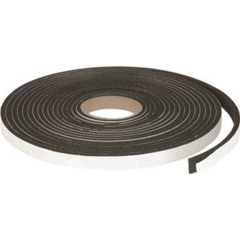 Climaloc Plus CF21007 Foam Tape, 1/2 in W, 10 ft L, 1/2 in Thick, Sponge Rubber, Black