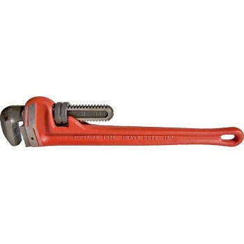 Superior Tool PRO-LINE Series 02818 Pipe Wrench, 2-1/2 in Jaw, 18 in L, Straight Jaw, Iron, Epoxy-Coated