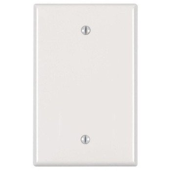 Leviton PJ13-I Blank Wallplate, 3-1/8 in L, 4-7/8 in W, 1/4 in Thick, 1 -Gang, Nylon, Ivory, Box Mounting