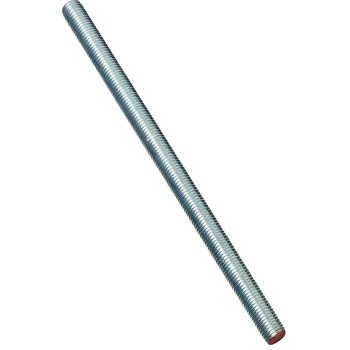 Stanley Hardware N179-465 Threaded Rod, 5/8-11 Thread, 24 in L, A Grade, Steel, Zinc, UNC Thread