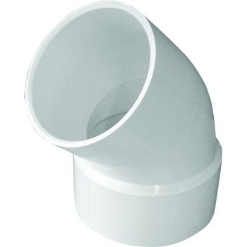 IPEX 414193BC Sewer Pipe Elbow, 3 in, Spigot x Hub, 45 deg Angle, PVC, White