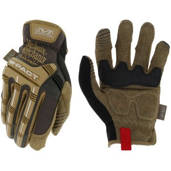 Mechanix Wear MPC-07-010 Impact Gloves, Men's, L, Slip-On Cuff, Spandex Back, Brown