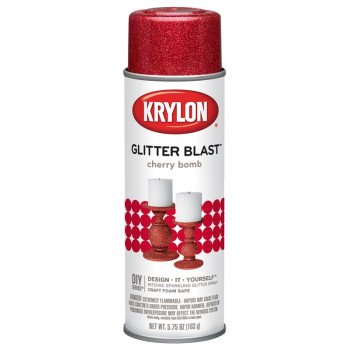 Krylon K03806A00 Craft Spray Paint, Glitter, Cherry Bomb, 5.75 oz, Can