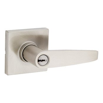 Weiser Safe Lock Winston 9SL50000-114 Entry Door Handle, Lever Handle, Satin Nickel, 3 Grade, Universal Hand