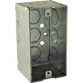 Raco 8670 Welded Handy Box, 1-Gang, 11-Knockout, 1/2 in Knockout, Galvanized Steel, Gray