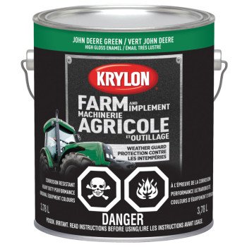 Krylon 1966 Farm Equipment Paint, High-Gloss Sheen, John Deere Green, 128 oz, 50 to 200 sq-ft/gal Coverage Area