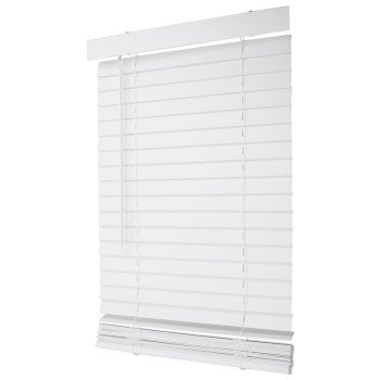 Simple Spaces FWMB-8 Blind, 64 in L, 23 in W, Faux Wood, White