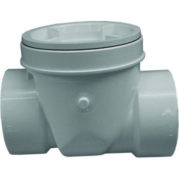 Canplas 223283W Backwater Valve, 3 in Connection, Hub, PVC