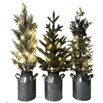 Santas Forest 44703 Prelit Tree, 24 in H, Copper Light Bulb, Clear Light