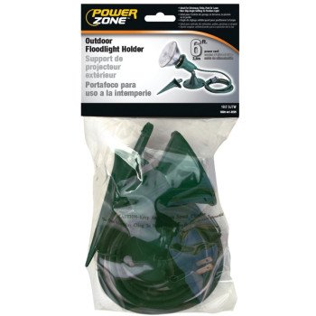 PowerZone ORFL10506 Flood Light Kit, Plastic, Green, For: Outdoor