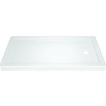 Delta 40094R Shower Base, 59.88 in L, 30-3/4 in W, 3-1/2 in H, Acrylic, White, Stud Installation