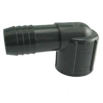 Boshart UPVCFE-05 Combination Pipe Elbow, 1/2 in, Insert x FPT, 90 deg Angle, PVC, Black