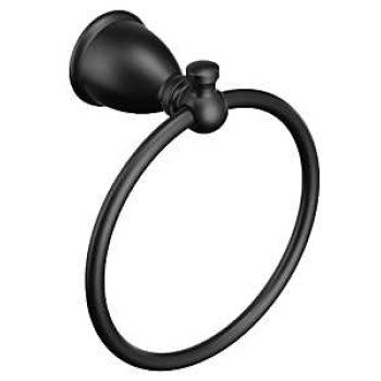 Moen Caldwell Y3186BL Towel Ring, 6.79 in Dia Ring, Metal, Matte, Wall Mounting