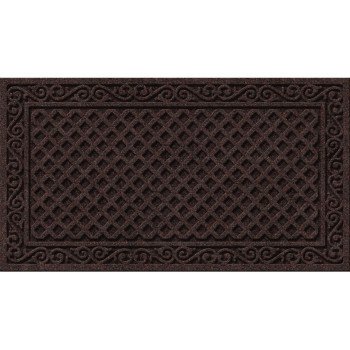 Apache Mills Textures AP883-1403F Door Mat, 30 in L, 18 in W, Iron Lattice Pattern, Plastic Surface, Walnut