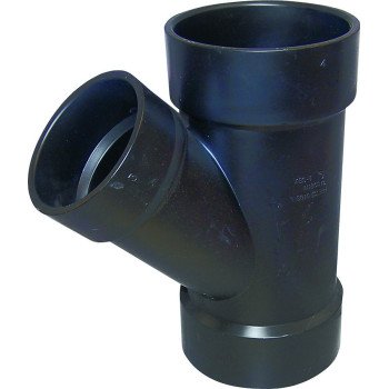 Canplas 102328LBC Reducing Pipe Wye, 4 x 4 x 2 in, Hub, ABS, Black