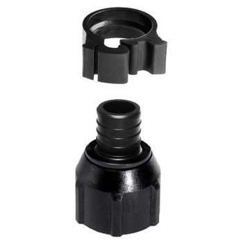 Flair-It PEXLOCK 30849 Swivel Pipe Adapter, 3/4 in, FPT, Polysulfone, Black, 100 psi Pressure