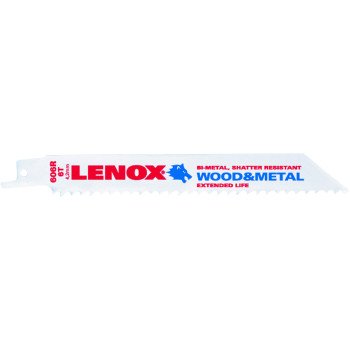 Lenox 20560606R Reciprocating Saw Blade, 3/4 in W, 6 in L, 6 TPI