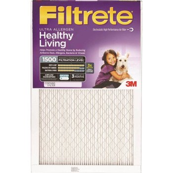 Filtrete 2027DC-6 Air Filter, 30 in L, 16 in W, 11 MERV, Pleated Fiberglass Filter Media, White