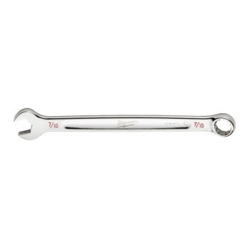 Milwaukee 45-96-9414 Combination Wrench, SAE, 7/16 in Head, 6-1/2 in L, 12-Point, Steel, Chrome