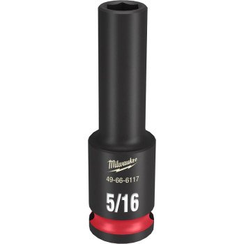 Milwaukee SHOCKWAVE Impact Duty Series 49-66-6117 Deep Impact Socket, 5/16 in Socket, 3/8 in Drive, Square Drive