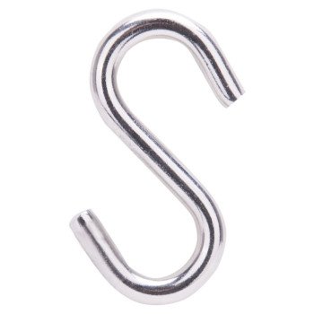 ProSource LR380 S-Hook, 158 lb Working Load, 19/64 in Dia Wire, Stainless Steel, Stainless Steel