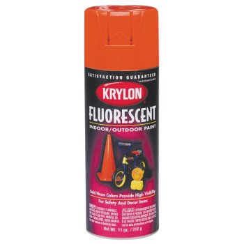 Krylon K03102777 Fluorescent Spray Paint, Yellow Orange, 11 oz