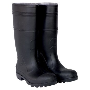 CLC R23010 Durable Economy Rain Boots, 10, Black, Slip-On Closure, PVC Upper